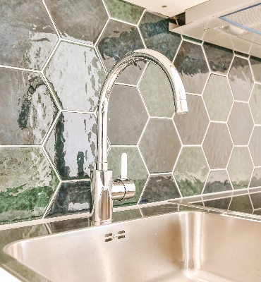 Kitchen splashback tiling by EG Tiling